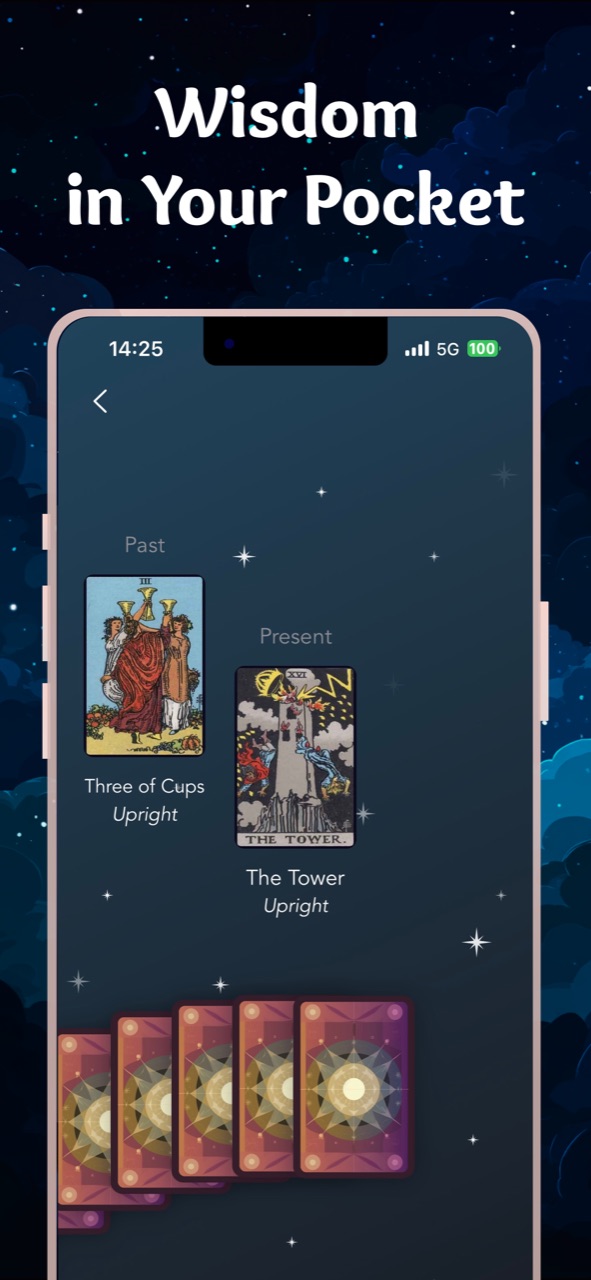 Witch app screenshot, choosing a spread